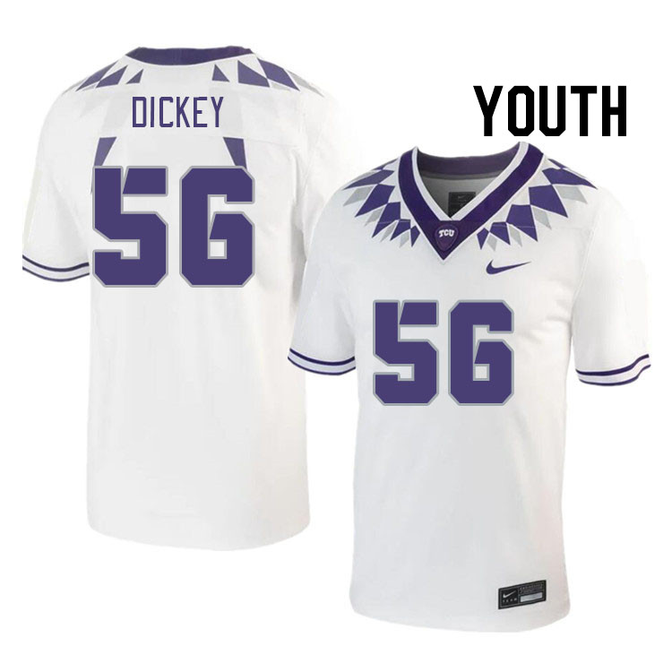 Youth #56 Trenton Dickey TCU Horned Frogs 2023 College Footbal Jerseys Stitched-White